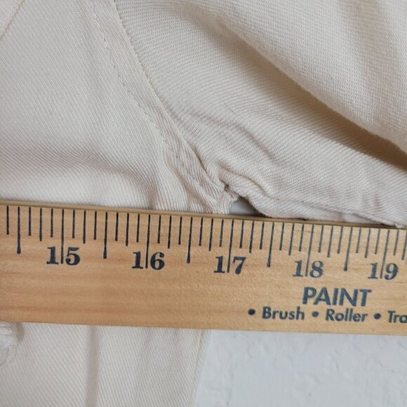 American Rag Sz Small Cream Shacket Lace Detail 3/4 Roll Tab Sleeves Full Zip - Picture 8 of 11